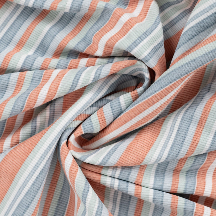 2x2 Rib Dusty Blue Tissus Quality Textiles 