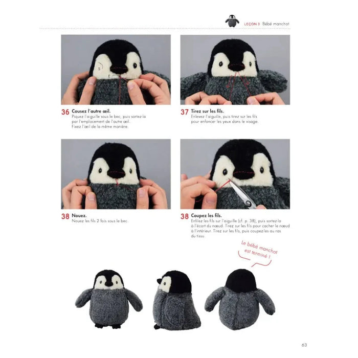 7 PELUCHES A COUDRE - LECONS PAS A PAS Livre Les éditions de saxe 