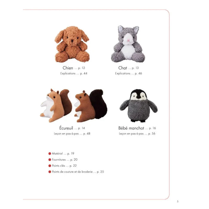 7 PELUCHES A COUDRE - LECONS PAS A PAS Livre Les éditions de saxe 