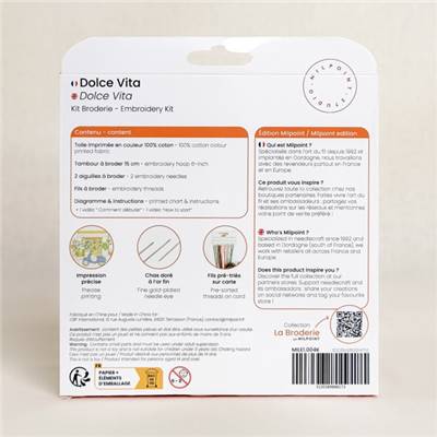 KIT BRODERIE AVEC TAMBOUR 15 CM - DOLCE VIT