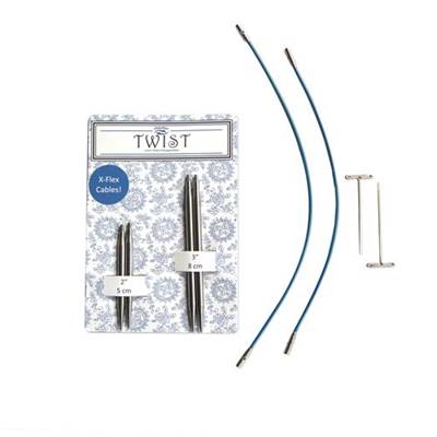 Aiguilles circulaires interchangeables TWIST BLUE SHORT COMBO - 5 et 8cm - Taille 3.5 à 5.25mm Tricot Chiaogoo 