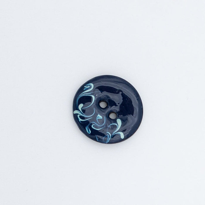 Bouton 2 trous - Coco laqué fantaisie Bouton Giannopoulos 22mm 