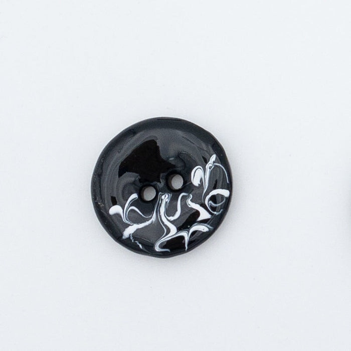 Bouton 2 trous - Coco laqué fantaisie Bouton Giannopoulos 22mm 