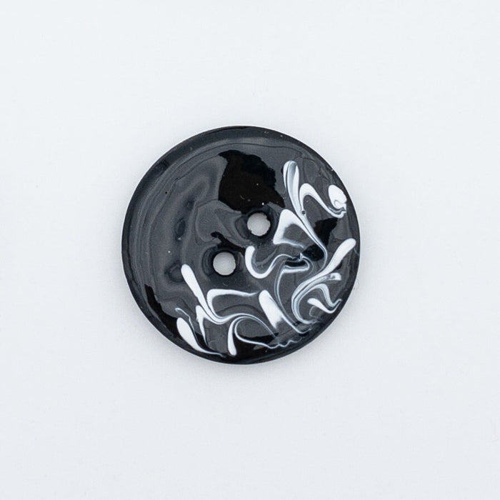 Bouton 2 trous - Coco laqué fantaisie Bouton Giannopoulos 30mm 