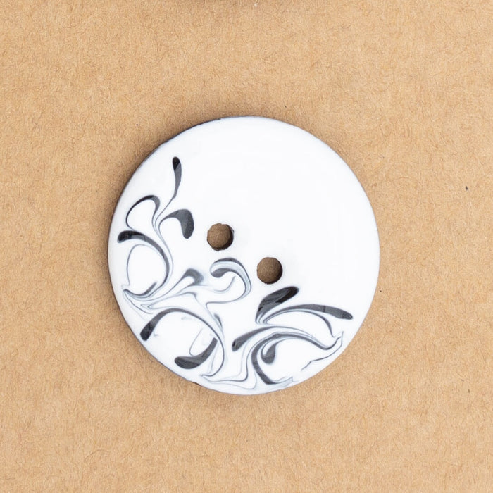 Bouton 2 trous - Coco laqué fantaisie Bouton Giannopoulos 30mm 