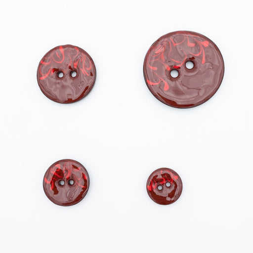 Bouton 2 trous - Coco laqué fantaisie Bouton Giannopoulos 