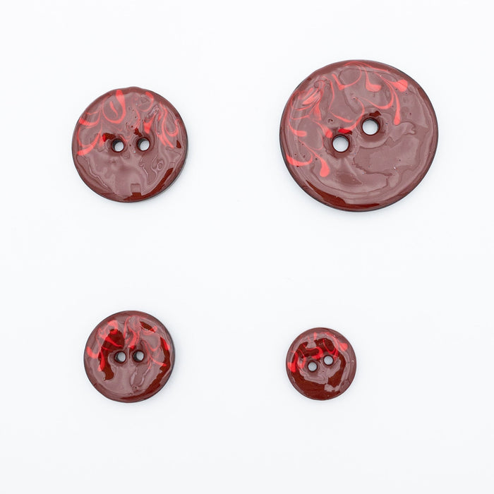 Bouton 2 trous - Coco laqué fantaisie Bouton Giannopoulos 