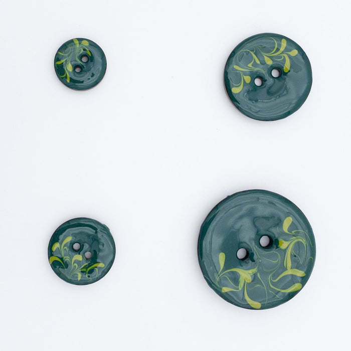 Bouton 2 trous - Coco laqué fantaisie Bouton Giannopoulos 