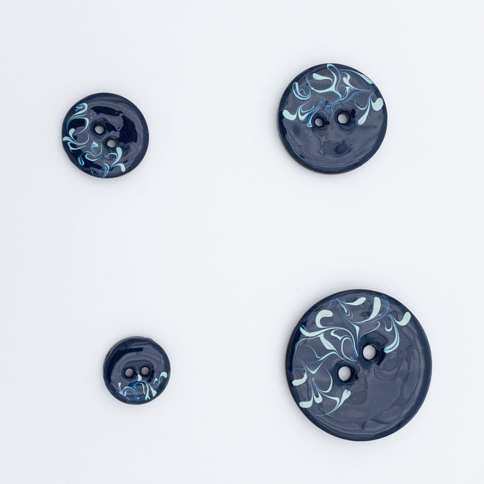 Bouton 2 trous - Coco laqué fantaisie Bouton Giannopoulos 