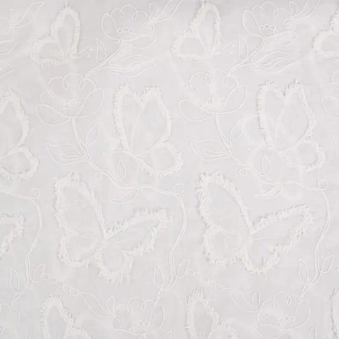 Broderie Anglaise - Cotton Embroidery Butterfly écru Tissus Quality Textiles 