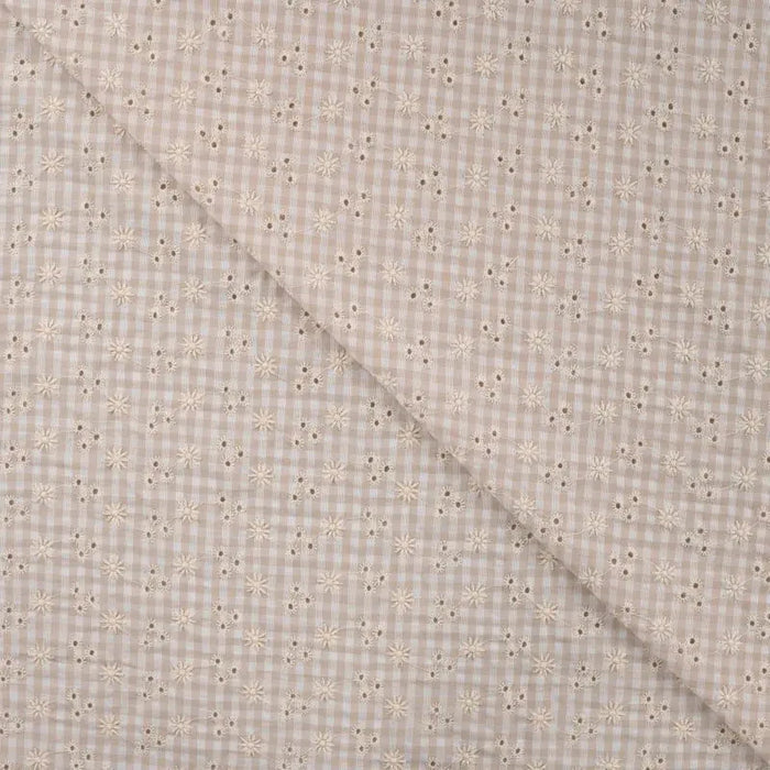 Broderie Anglaise - Cotton Seersucker Embroidery Tissus Quality Textiles 