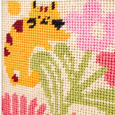CANEVAS IMPRIME BLANC - DESSIN 15 X 20 CM - CHATS CHAMPETRES Broderie MILPOINT 