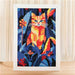 CANEVAS IMPRIME BLANC - DESSIN 20 X 30 CM - CHAT NOCTURNE Broderie MILPOINT 