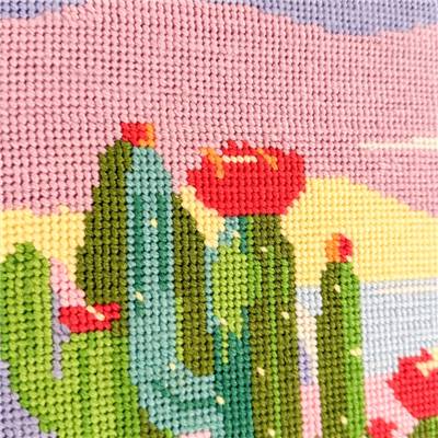 CANEVAS IMPRIME BLANC - DESSIN 20 X 30 CM - LE RIVAGE DES CACTUS Broderie MILPOINT 