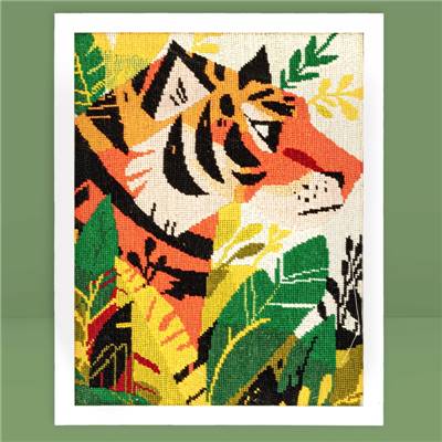 CANEVAS IMPRIME BLANC - DESSIN 30 X 40 CM - CHASSEUR SILENCIEUX Broderie MILPOINT 