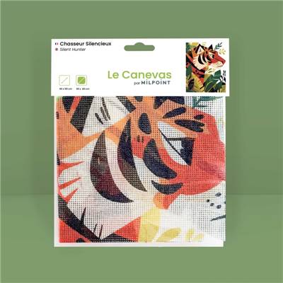 CANEVAS IMPRIME BLANC - DESSIN 30 X 40 CM - CHASSEUR SILENCIEUX Broderie MILPOINT 
