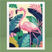 CANEVAS IMPRIME BLANC - DESSIN 30 X 40 CM - FLAMAND TROPICAL Broderie MILPOINT 