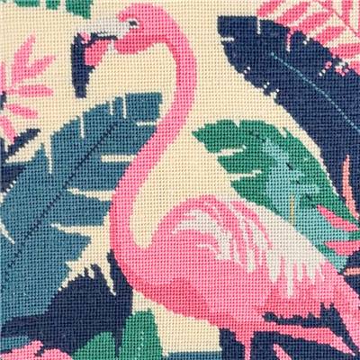 CANEVAS IMPRIME BLANC - DESSIN 30 X 40 CM - FLAMAND TROPICAL Broderie MILPOINT 