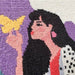 CANEVAS IMPRIME BLANC - DESSIN 40 X 50 CM - LA FEMME AU PAPILLON Broderie MILPOINT 