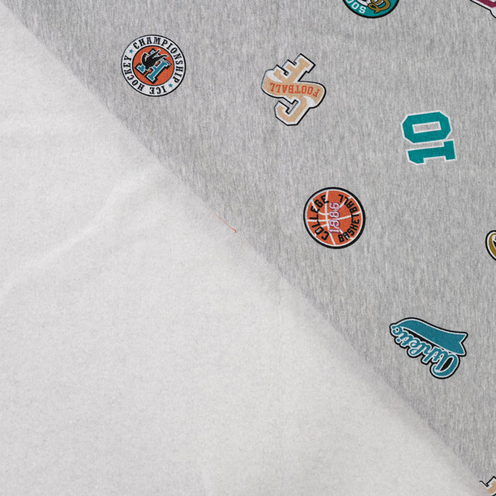 College patches light grey melange Tissus Quality Textiles 