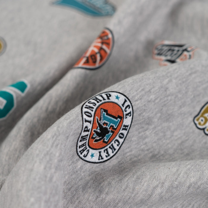 College patches light grey melange Tissus Quality Textiles 