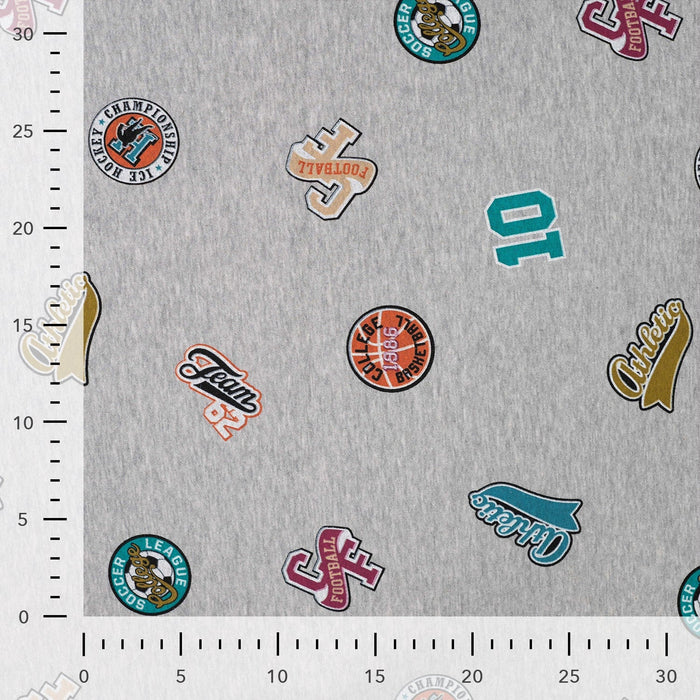 College patches light grey melange Tissus Quality Textiles 