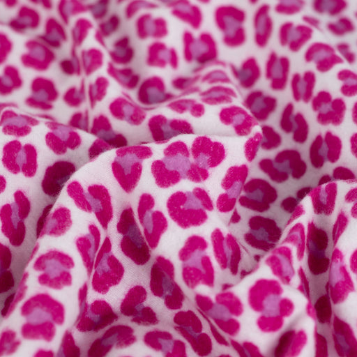 Coton Flanelle Léopard fuchsia Tissus Quality Textiles 