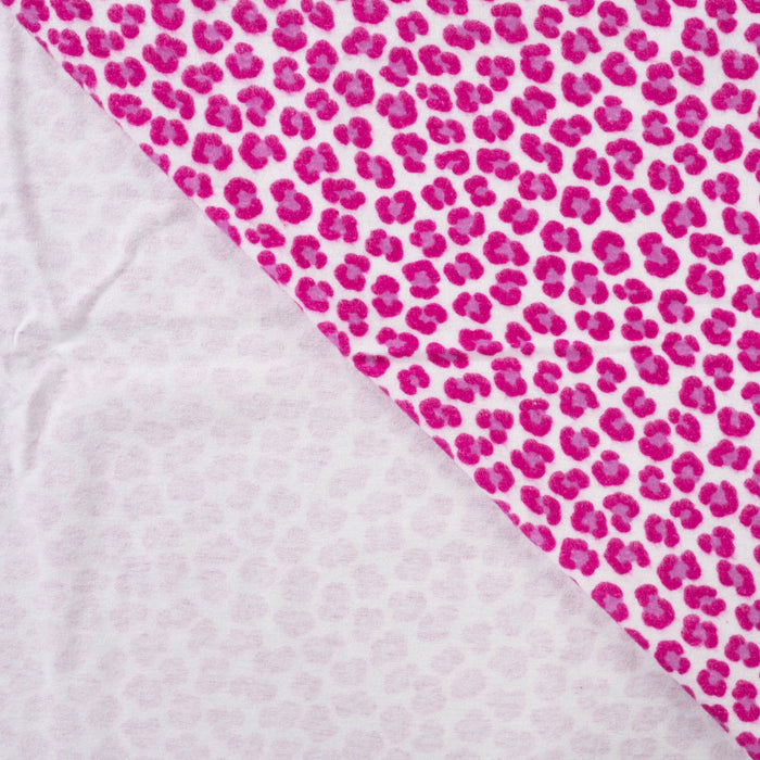 Coton Flanelle Léopard fuchsia Tissus Quality Textiles 