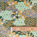 Coupon de Tissu Japonais - Chrysanthèmes et Géométrie Gris Lavande - NAKA FABRICS Tissus Naka Fabrics 