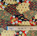Coupon de Tissu Japonais - Chrysanthèmes et Vagues Dorées Kaki - NAKA FABRICS Tissus Naka Fabrics 