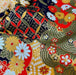 Coupon de Tissu Japonais - Chrysanthèmes et Vagues Dorées Kaki - NAKA FABRICS Tissus Naka Fabrics 