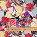 Coupon de Tissu Japonais - Gris Pivoines Oiseaux - NAKA FABRICS Tissus Naka Fabrics 