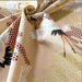 Coupon de Tissu Japonais - Grues et Pins sur Beige Naturel - NAKA FABRICS Tissus Naka Fabrics 