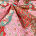 Coupon de Tissu Japonais - Mosaïque Rose et Turquoise Réversible - NAKA FABRICS Tissus Naka Fabrics 