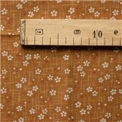 Coupon patchwork - JAPON FLEURS ET CŒURS FOND MOUTARDE Tissus MILPOINT 