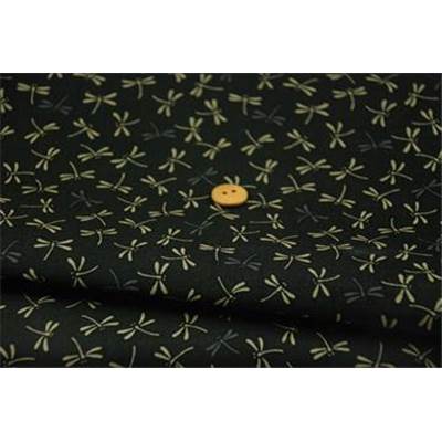 Coupon patchwork - JAPONAIS Libellules sur fond noir Tissus MILPOINT 