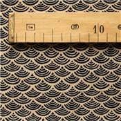 Coupon patchwork - JAPONAIS VAGUES NOIRES FOND ECRU Tissus MILPOINT 