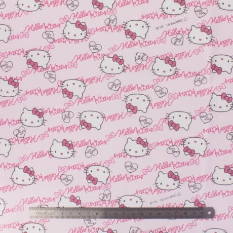 Coupon patchwork -Tissu Hello Kitty oxford rose - 50x55cm Tissus 3b com 