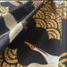 Coupon Tissu Japonais - Grues Dorées sur Noir Élégant - NAKA FABRICS Tissus Naka Fabrics 