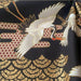 Coupon Tissu Japonais - Grues Dorées sur Noir Élégant - NAKA FABRICS Tissus Naka Fabrics 