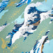 Coupon Tissu Japonais - Vagues Hokusai Bleu Ciel et Or - NAKA FABRICS Tissus Naka Fabrics 