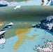 Coupon Tissu Japonais - Vagues Hokusai Bleu Ciel et Or - NAKA FABRICS Tissus Naka Fabrics 