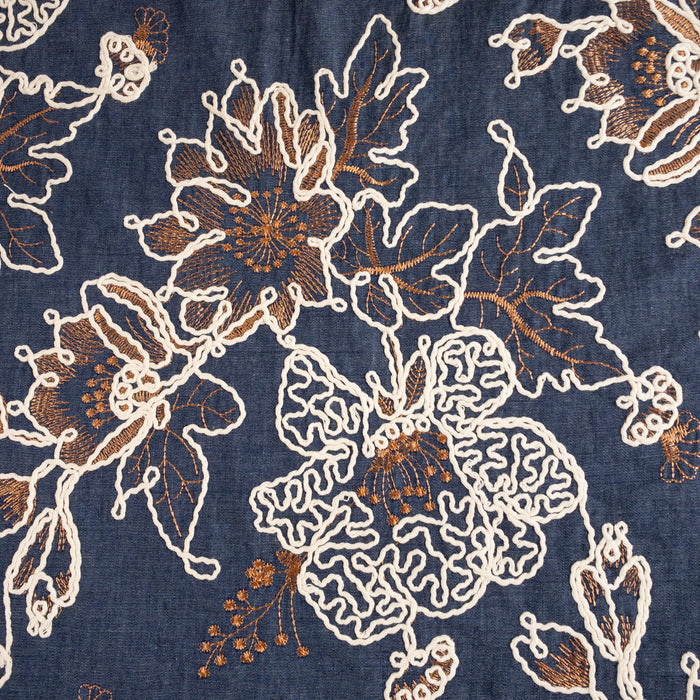 Denim Embroidery Flowers Dark Jeans Tissus Quality Textiles 