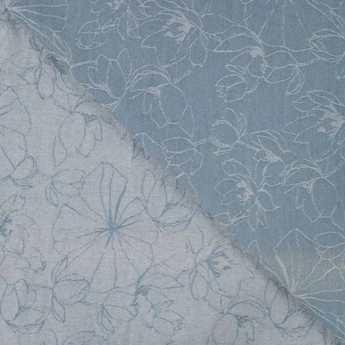 Denim Jacquard Flowers Tissus Quality Textiles 