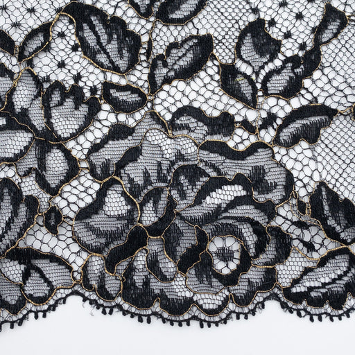 Dentelle nylon entre-deux - Taille 210mm - Noir doré Rubanerie Maison du Haut Mercier 
