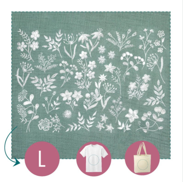 EASY CUSTO - Planche fleurie Jeannette - Kit Un chat dans l'aiguille - fabrication 100% française Broderie Un chat dans l'aiguille 