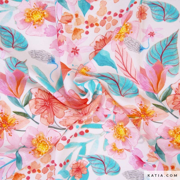 Ecoviscose Darwin Flowers Tissus Katia 