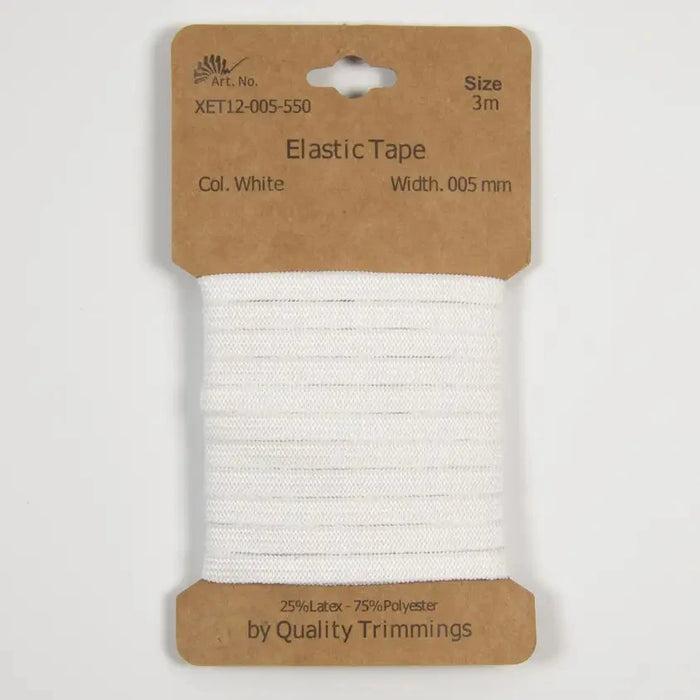 Élastique cotelé - Taille 5mm blanc Rubanerie Quality Textiles 