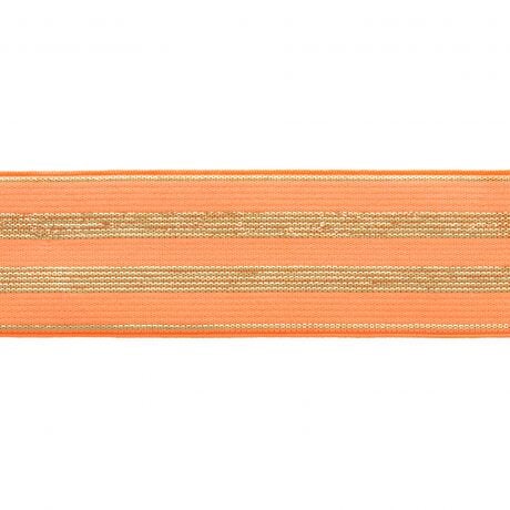 Élastique rayures lurex - Taille 30mm Rubanerie 3b com Orange - 9039 