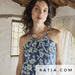 Embroidery Voile Jeans & white Tissus Katia 
